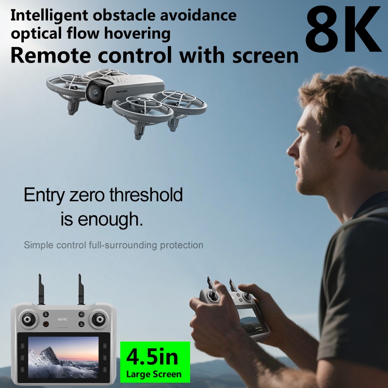 Drone Rc Helicopter With Camera - 10CM Portable Pocket 4.5in Screen FPV