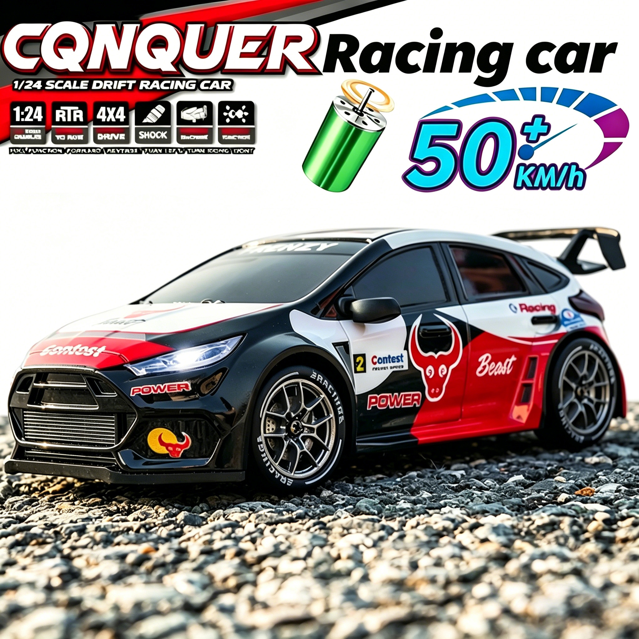 Rc Drift Car Kit - 1：24 4WD 50KM/H RC Car Stunt