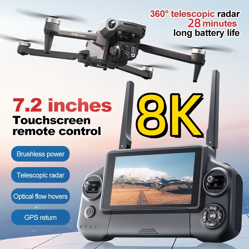 8K 3 Axis Gimbal Brushless 7.2 - Drone Rc Folding reseña y precio
