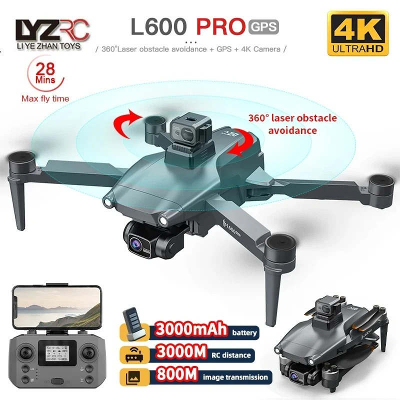 L600 PRO RC Drone 4K HD Dual C - Drone Vs Rc Helicopter reseña y precio