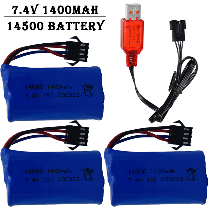 7.4V 1400mAh 14500 lithium-ion - Lipo Battery Charger reseña y precio