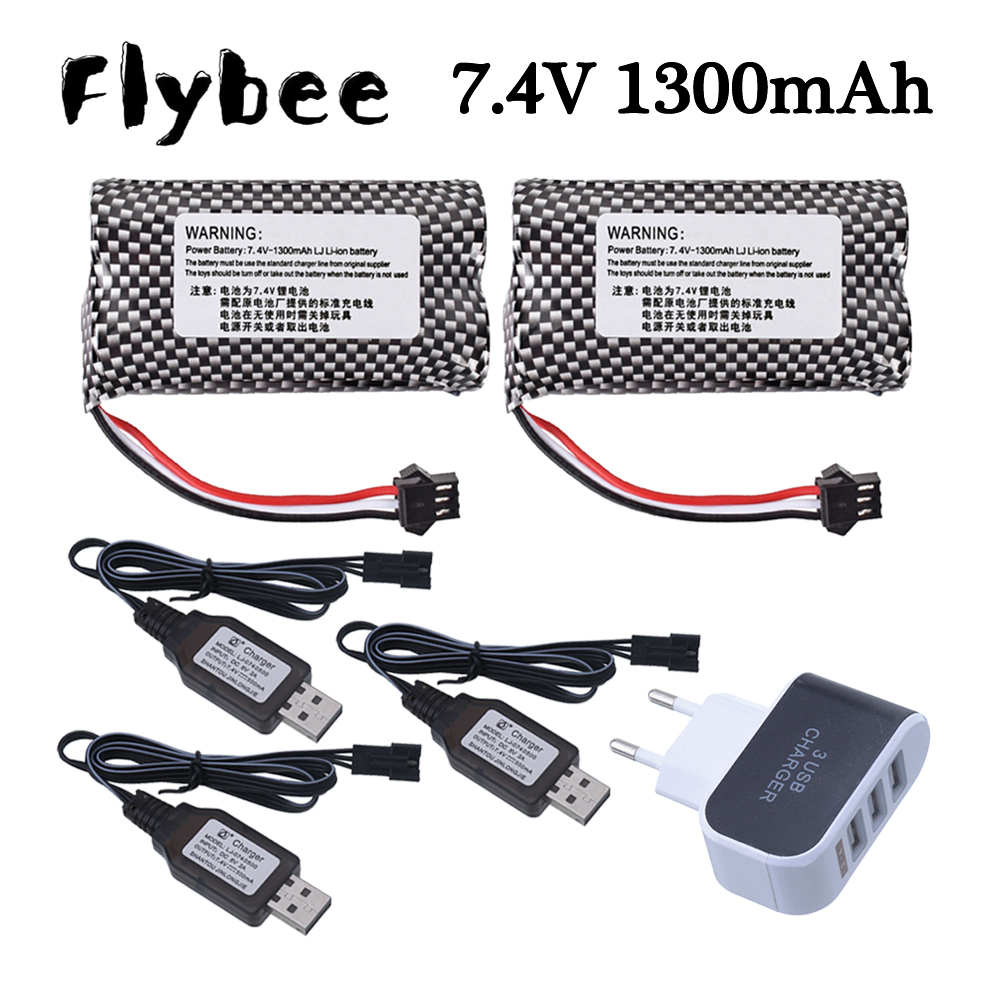 7.4V 1300mAh Li-ion Battery SM - Lipo Battery Charger reseña y precio