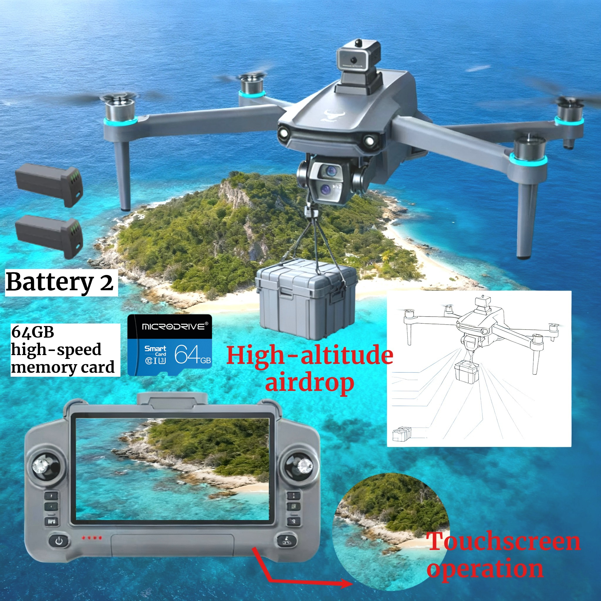 Drone GPS 8K HD Camera Aerial  - Drone Rc Folding reseña y precio