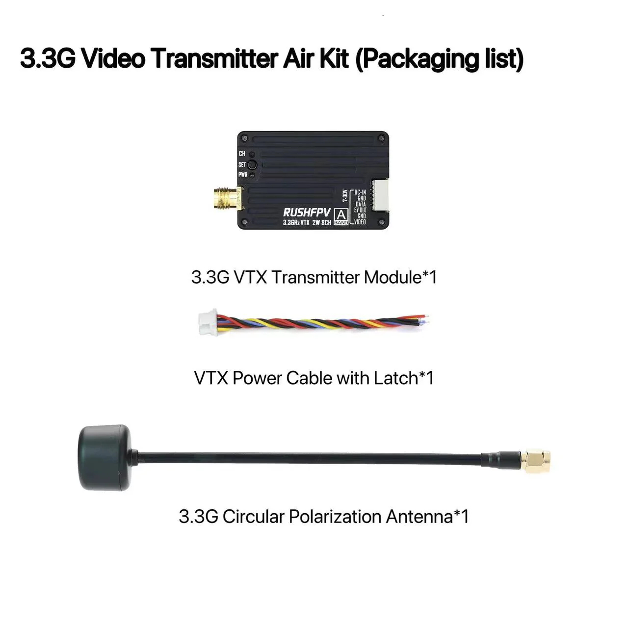 RUSHFPV 3.3G 2W VTX Transmitte - Drone Rc Controller reseña y precio