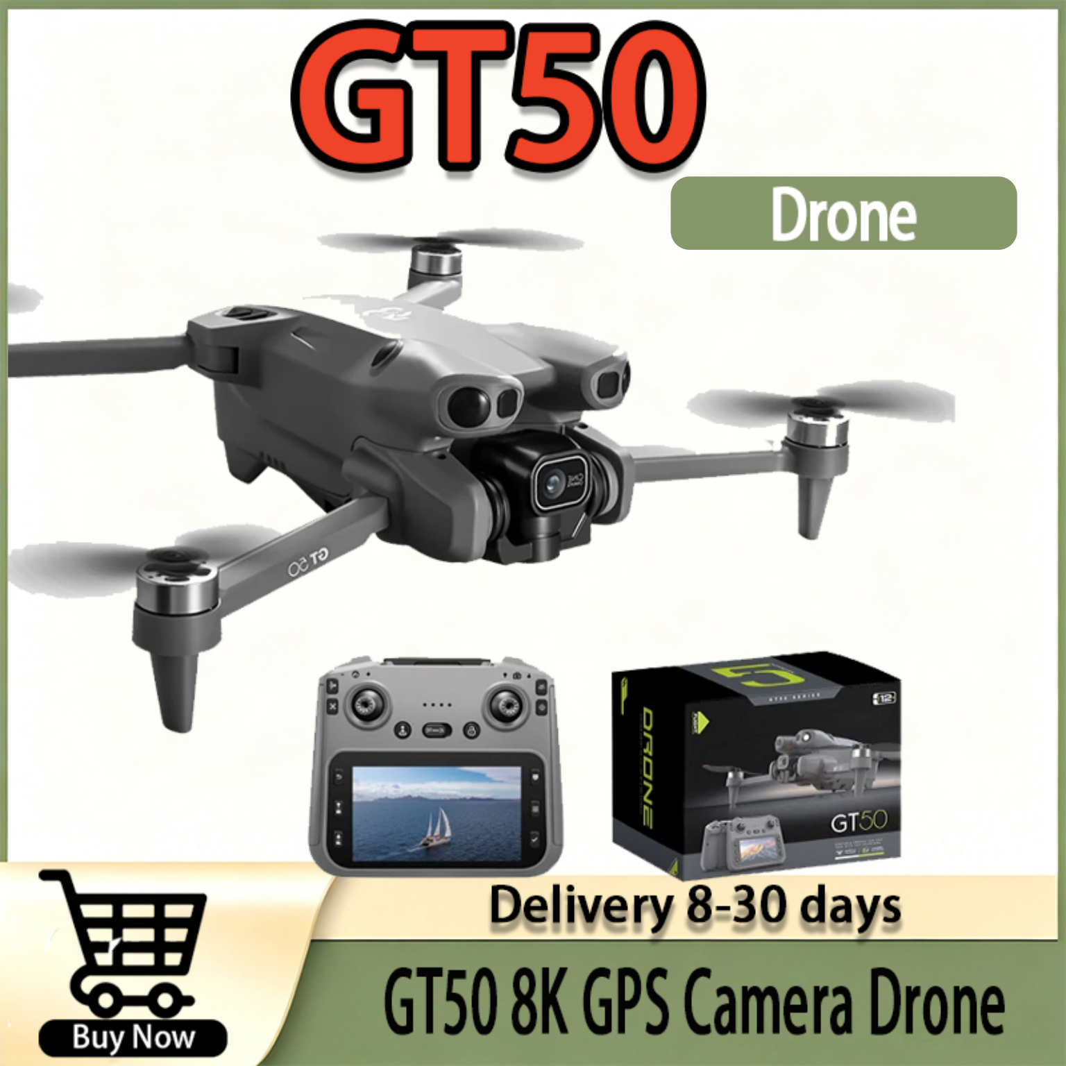 GT50 GPS Drone, 8K Dual Camera - Drone Gps Rc Tt36 reseña y precio