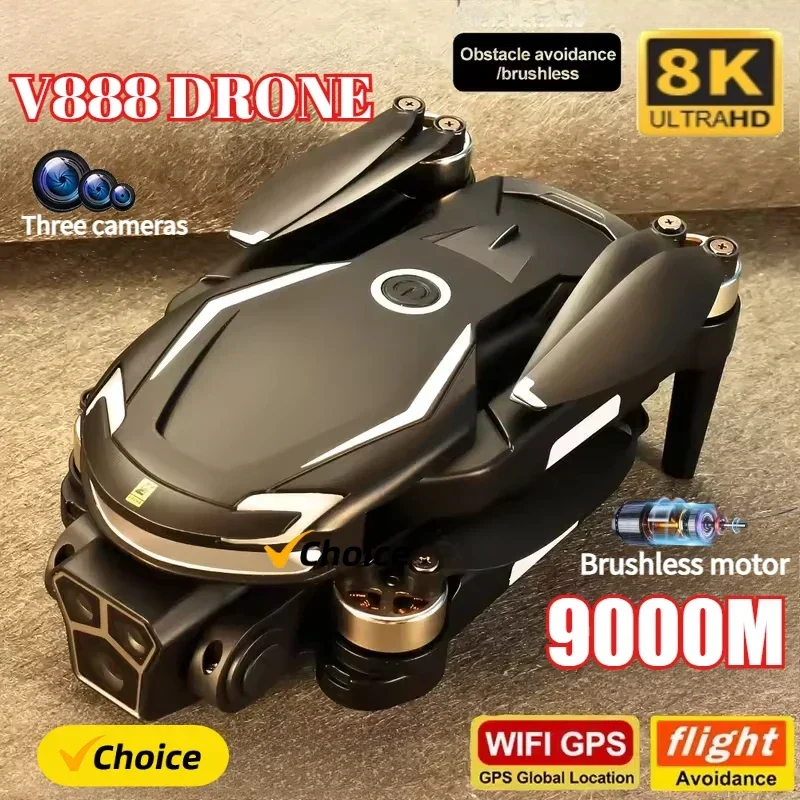 New V888 Drone 8K GPS Triple C - Drone Gps Rc Tt36 reseña y precio