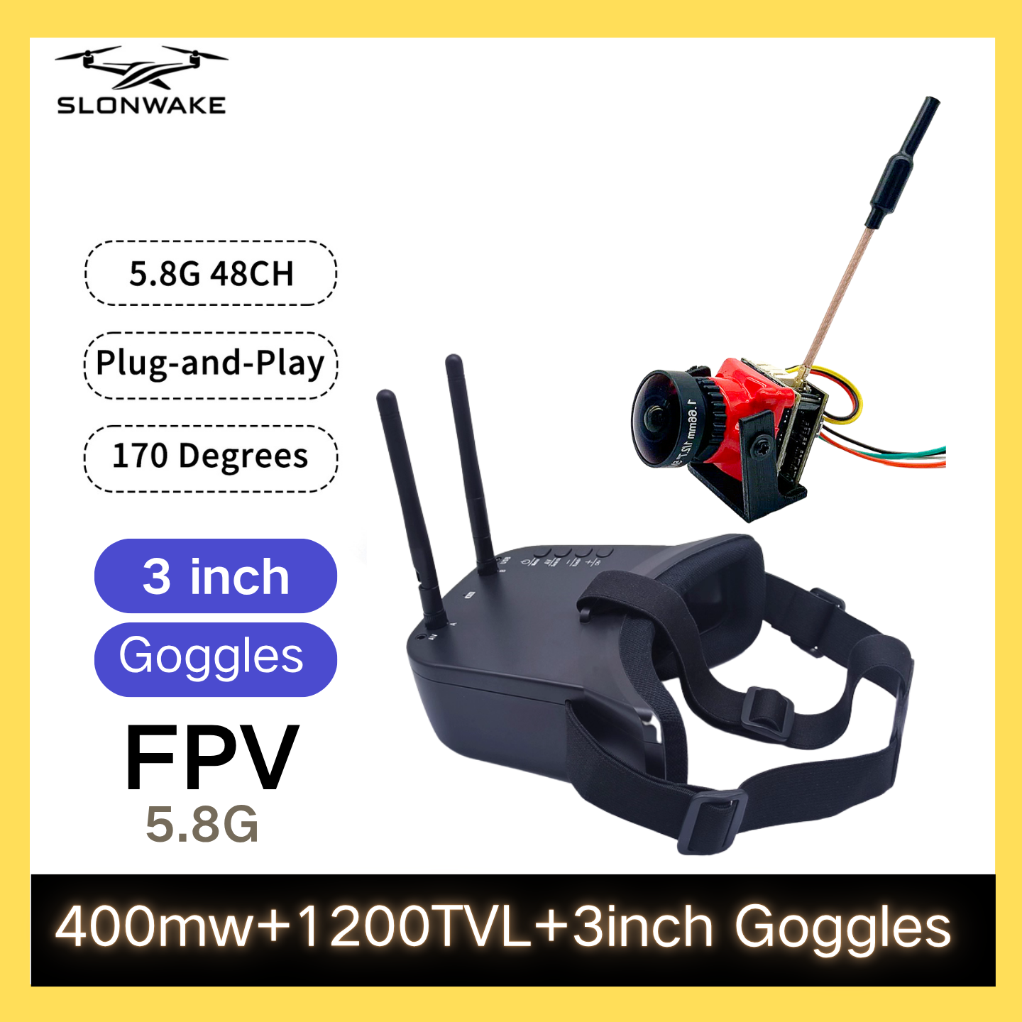 SLONWAKE 5.8G 48CH FPV 400mw V - Drone Rc Controller reseña y precio