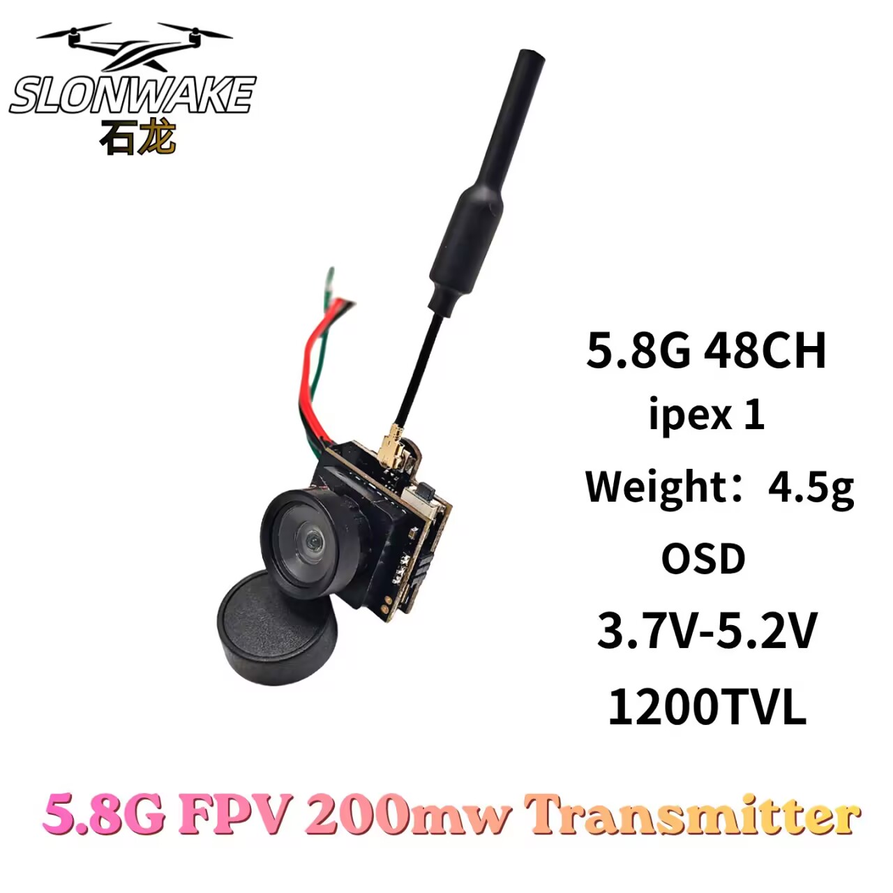 SLONWAKE 5.8G Analog VTX Trans - Drone Rc Camera reseña y precio