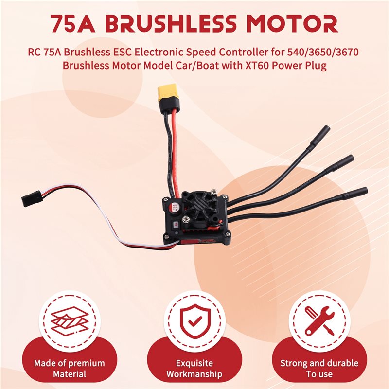 MACH-RC 75A Brushless ESC Elec - Rc Boat Brushless Motor reseña y precio
